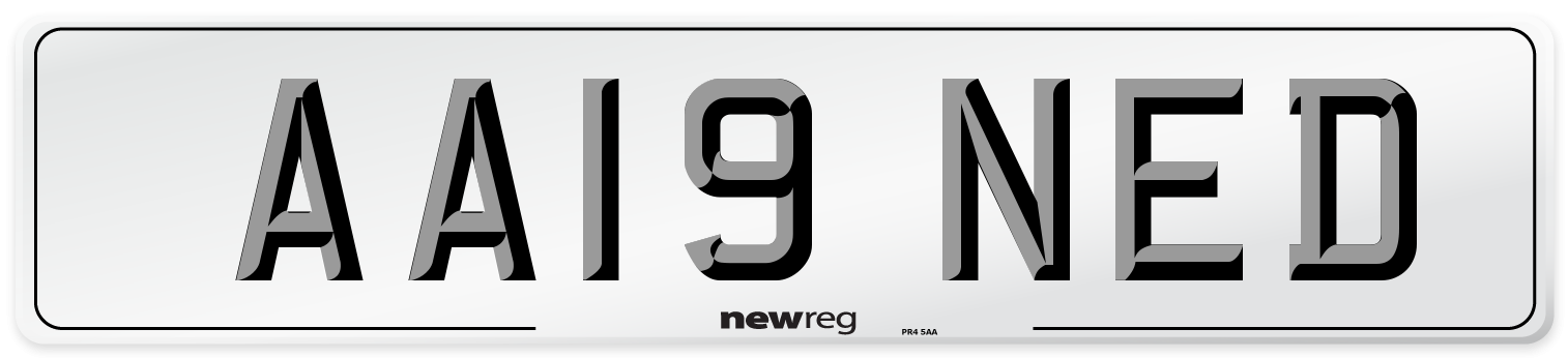 AA19 NED Number Plate from New Reg
